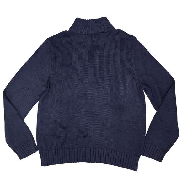 Polo Ralph Lauren Navy 1/4 Zip Pullover Sweater XXL Cotton Mens Ribbed Knit - Picture 3 of 8